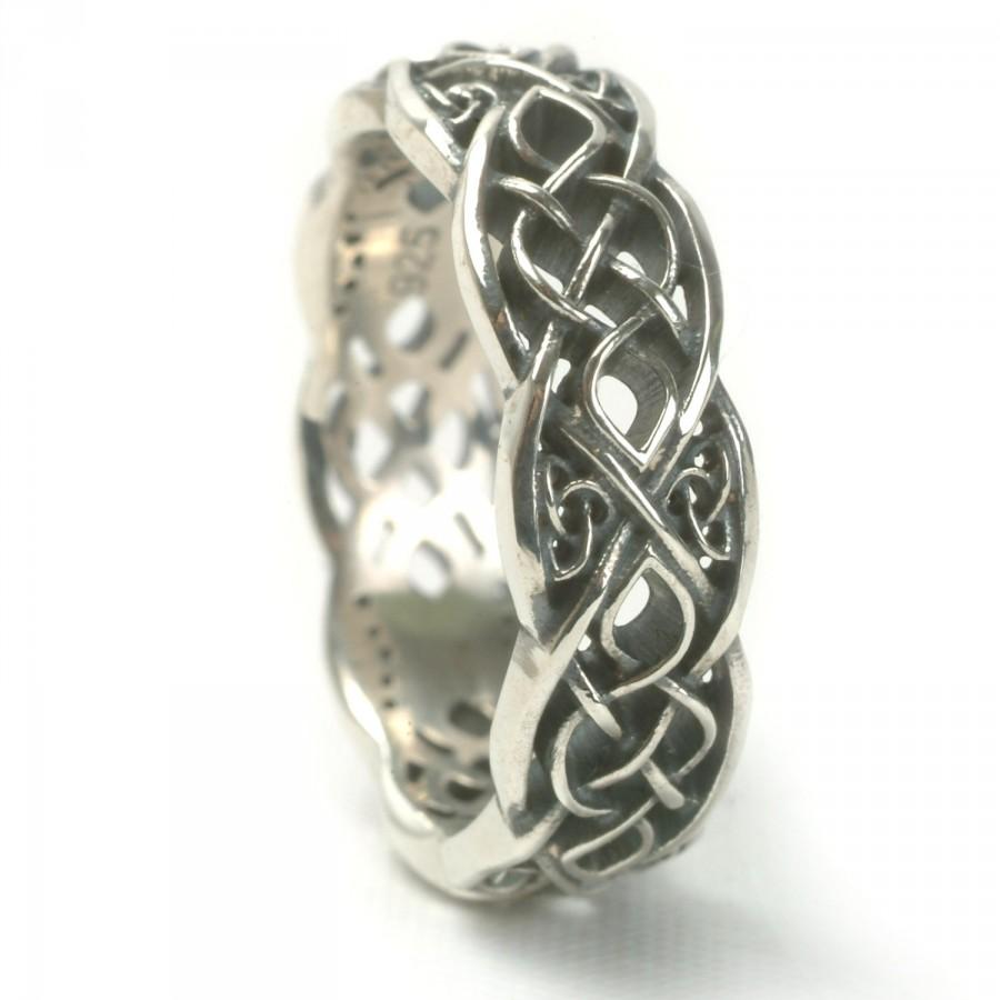Mariage - Infinity Wedding Band, 925 Sterling Silver Celtic Knot Ring, Unique Wedding Ring, Celtic Wedding Band,  Handcrafted Ring in Your Size CR1052