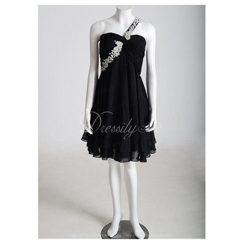 Hochzeit - Elegant Short Silk-like Chiffon One Shoulder Homecoming Dress - overpinks.com