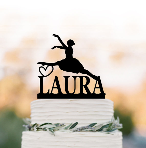 Hochzeit - Ballerina birthday cake topper, personalized cake topper, dancer birthday gift, unique cake topper, customized birhday cake topper
