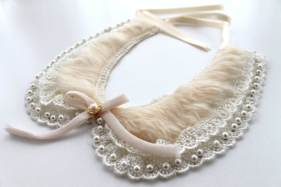 Свадьба - Peter Pan Collar, bib statement, Cluster jewelry, wedding necklace, bridal necklace