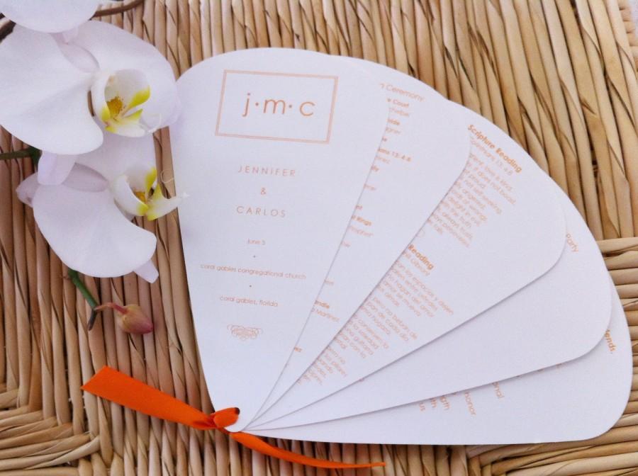Mariage - 50 Wedding Perforated Program Fan Sheets