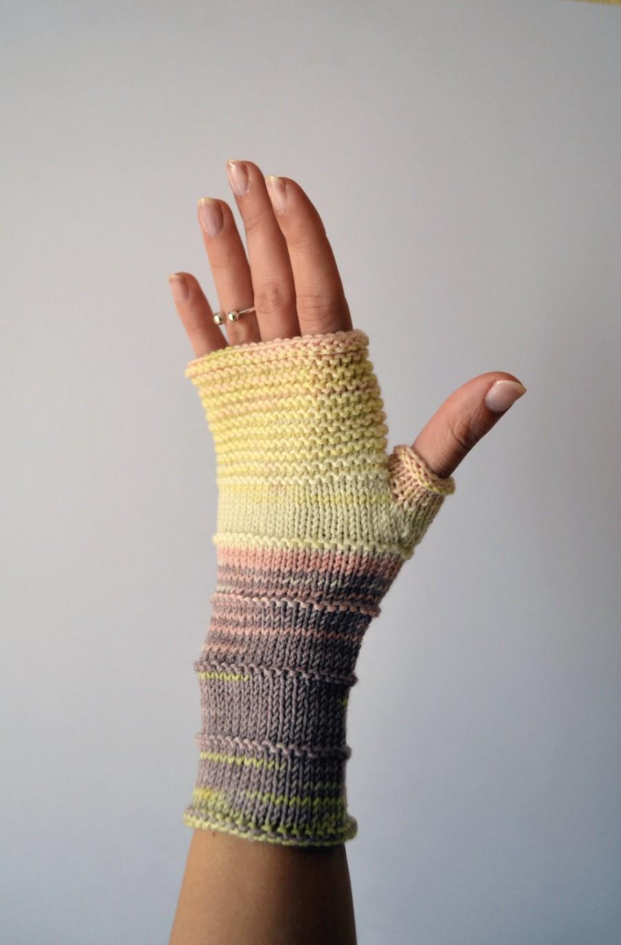 Wedding - Knit fingerless gloves - Merino Wool Fingerless - Colorful Accessories - Winter Gloves - Gift For Her - Rainbow Fingerless Gloves nO 155