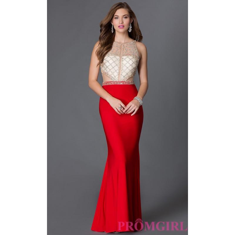 Mariage - Illusion Bodice Sleeveless Floor Length Dress 9222 - Brand Prom Dresses