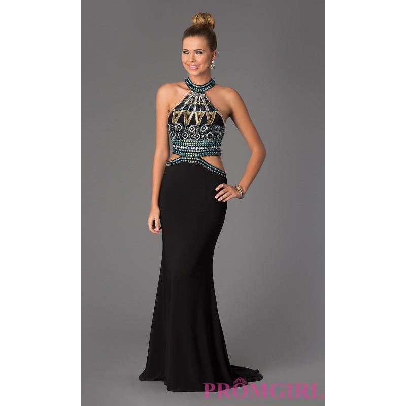 Wedding - Beaded Gown with Cut Out Waist by Dave and Johnny - Brand Prom Dresses
