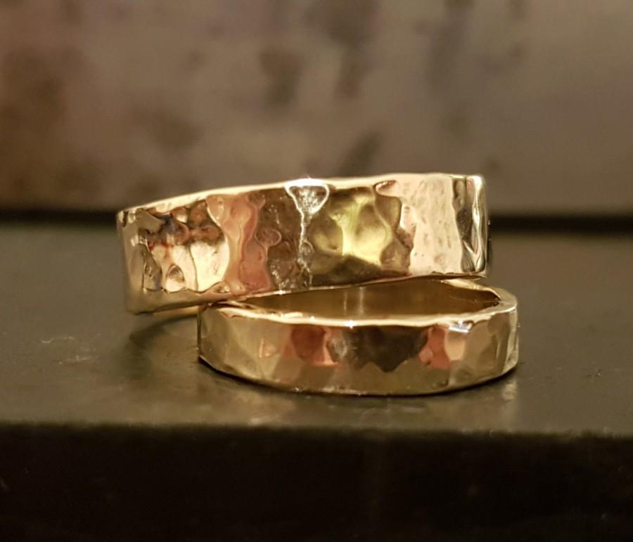 Wedding - 9K Gold Wedding Band Rings - Wedding Ring Set - Handmade Rings - Classic Timeless Gold Rings - Bridal Jewelry - Venexia Jewelry