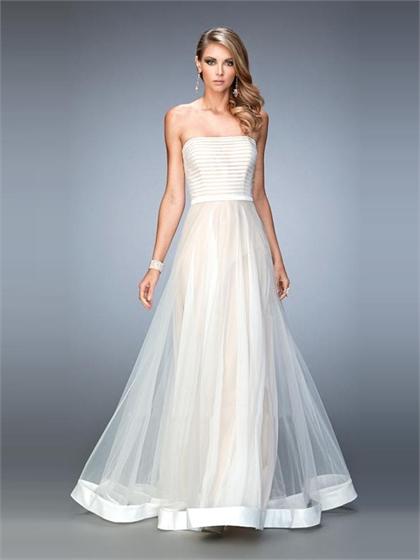زفاف - A-line with a Sheath Style lining a Satin Trim Hem Tulle Prom Dress PD3305