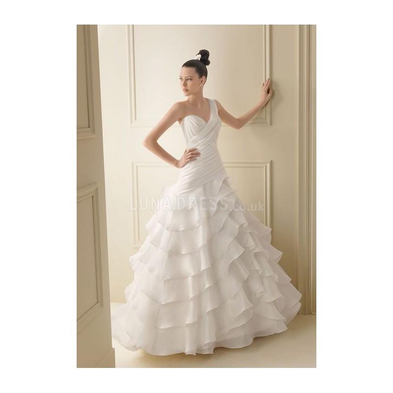 Hochzeit - Fashion Organza Mermaid Spring & Fall One Shoulder Court Train Bridal Gowns - Compelling Wedding Dresses