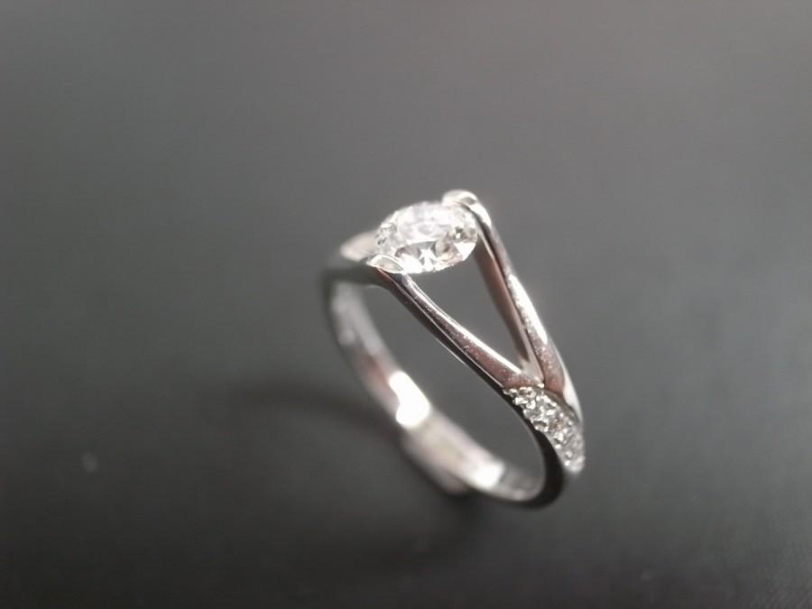 Mariage - Engagement Ring Designers / Diamond Engagement Ring / Custom Engagement Ring / Wedding Ring / 0.40ct Diamond Ring / Jewelry 14K White Gold
