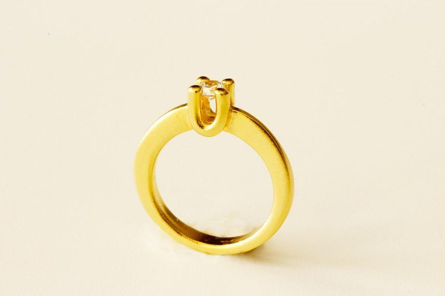 Mariage - Diamond Gold Engagement ring ,vintage diamond band,solitaire engagement ring,gold promise ring,unique promise ring,classic engagement ring