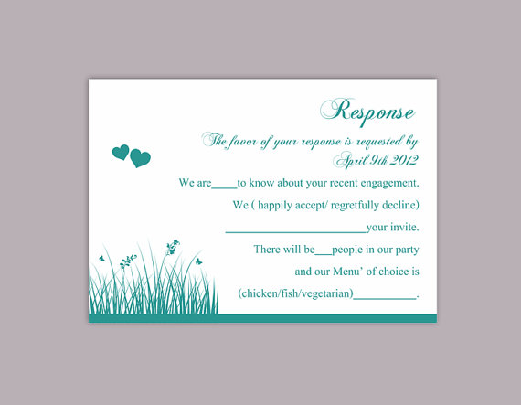 Mariage - DIY Wedding RSVP Template Editable Text Word File Download Rsvp Template Printable RSVP Cards Teal Blue Rsvp Card Turquoise Rsvp Card