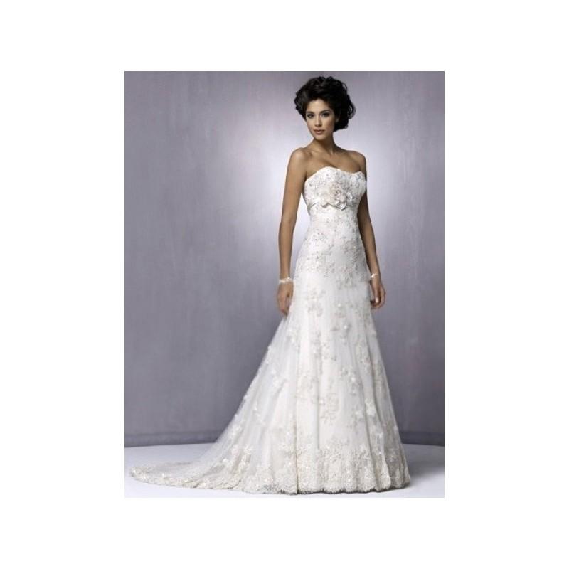 Mariage - A-line Sweetheart Court Trains Sleeveless Lace Wedding Dresses For Brides In Canada Wedding Dress Prices - dressosity.com