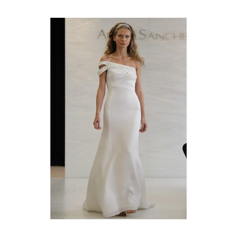 Wedding - Angel Sanchez - Spring 2013 - One-Shoulder A-Line Wedding Dress with Beaded Detail - Stunning Cheap Wedding Dresses