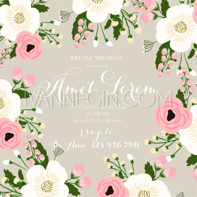 Hochzeit - Wedding invitation in pastel colors - Unique vector illustrations, christmas cards, wedding invitations, images and photos by Ivan Negin