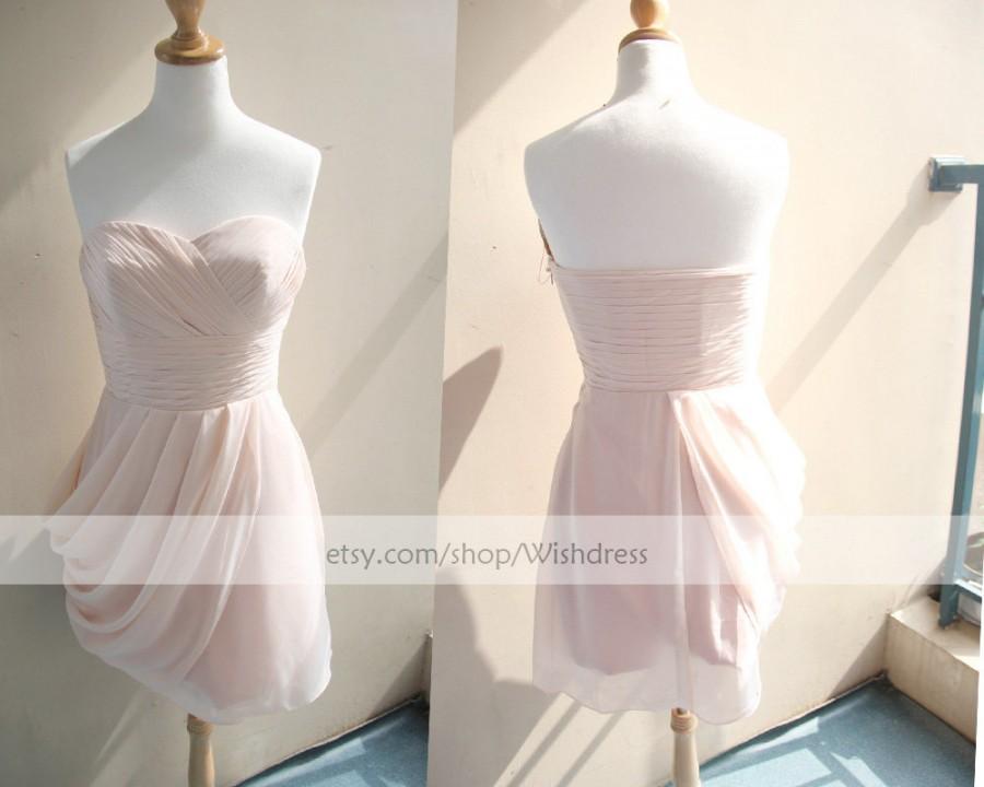 Mariage - Sale! Handmade Sweetheart Pick up Skirt Short Bridesmaid Dress/ Cocktail Dress/ Wedding Party Dress/ Short Prom Dress