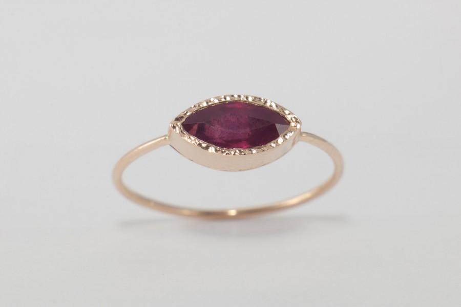 Wedding - Ruby Ring , Ruby Engagement Ring, Simple Engagement, Natural Ruby, July birthstone,  handcrafted by Arpelc
