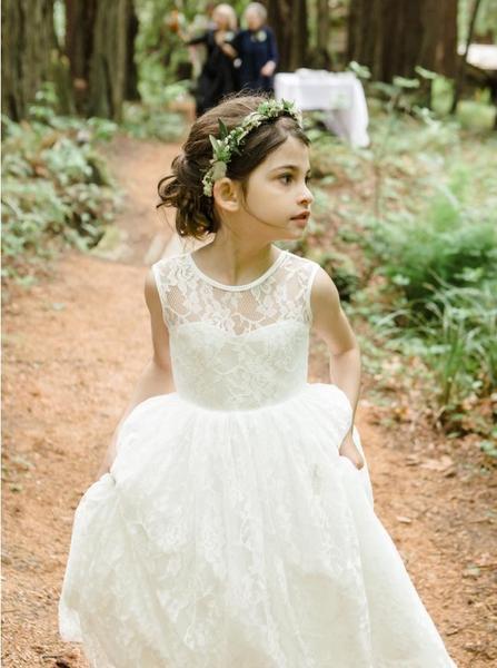 Wedding - Lace flower girl dress