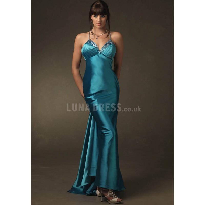 Hochzeit - Empire Sheath/ Column Halter Floor Length Elastic Silk Like Satin Prom Dresses - Compelling Wedding Dresses
