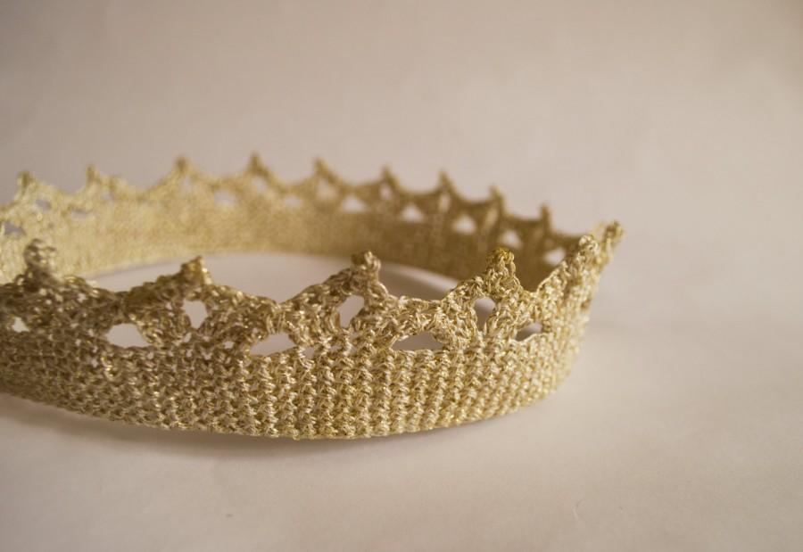 Mariage - Crochet crown, Gold crown, Children's crown, Women's crown, Kid's crown, Christmas, Party crown, Birthday, Photo Prop, Adult crown