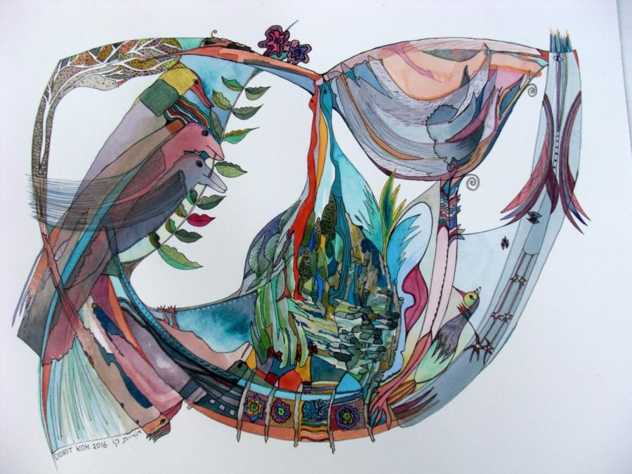 زفاف - Birds Kiss-Watercolor Painting,Original Watercolor Art,Unique Painting,Painting Original Watercolor Ooak,Artwork,Aquarelle, Watercolour