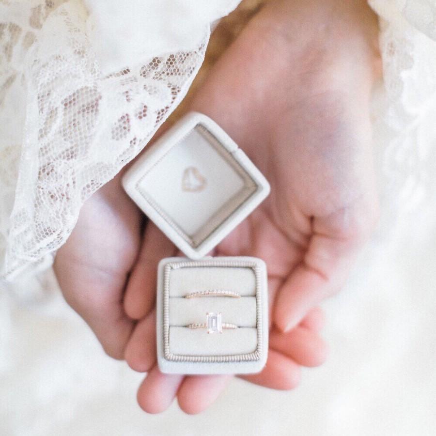 زفاف - VELVET RING box - mrs. box - wedding rings box - french ring box - vintage velvet ring box - engagement and wedding ring box - vintage style