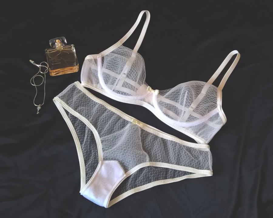 زفاف - see through lingerie, see through bra, see through panties, see through knickers, white lingerie, transparent lingerie, soft cup bra