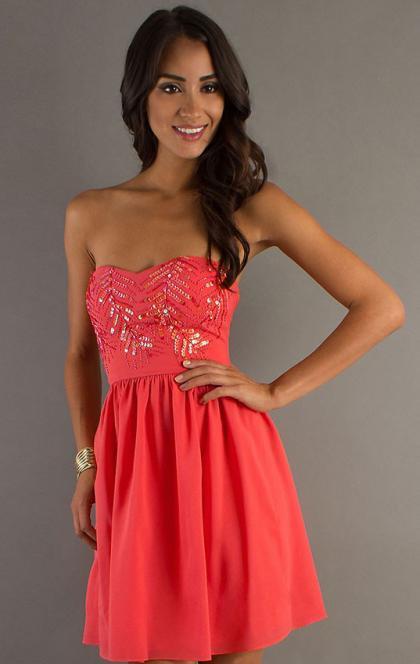 زفاف - Online Short Watermelon Tailor Made Cocktail Prom Dress (LFNAG0054) cheap online-MarieProm UK
