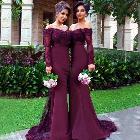 Mariage - Mermaid Off the Shoulder Bridesmaid Dresses from Dressywomen