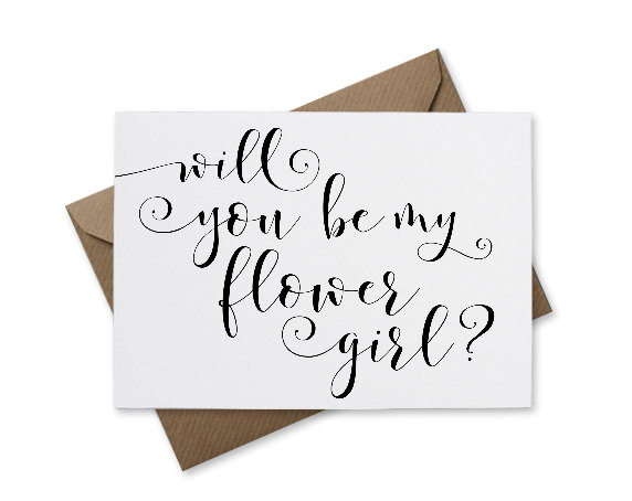 Hochzeit - Will You Be My Flower Girl Card 