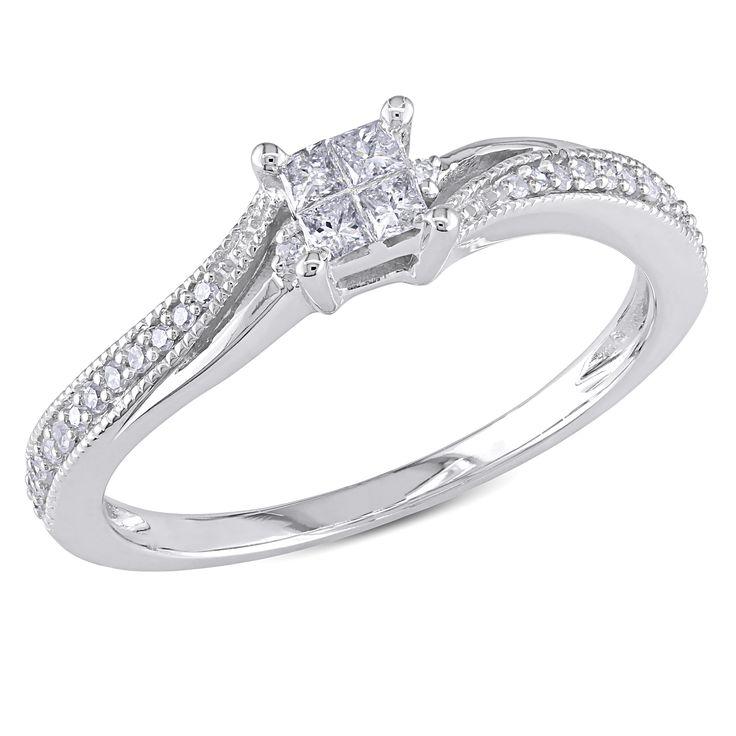 Hochzeit - Miadora 10k Gold 1/5ct TDW Diamond Ring