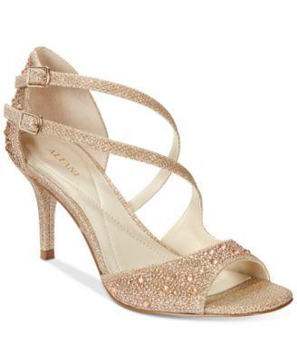 Hochzeit - Alfani Women's Cremena Asymmetrical Evening Sandals, Only At Macy's
