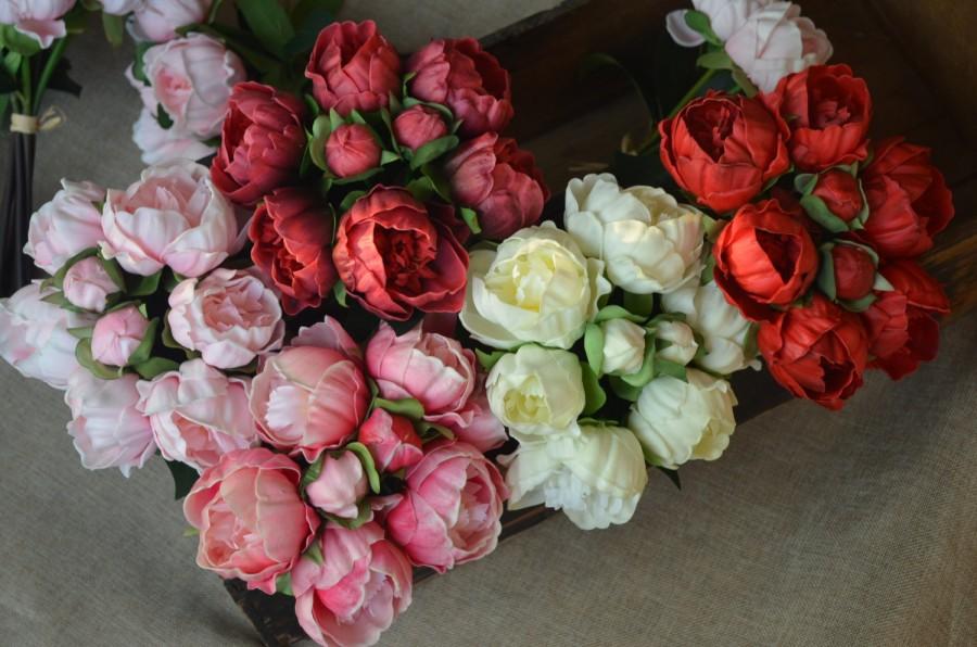 زفاف - Real Touch Peonies Blush Pink White Burgundy Hot Pink Peonies Real Touch Flowers For Wedding Flowers Bouquets Centerpieces