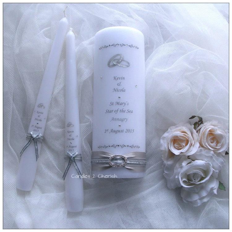 زفاف - Unity Candle Set - Personalised Wedding Unity Candle Set - Unity Candle - Personalised Unity Candle - Wedding Candles