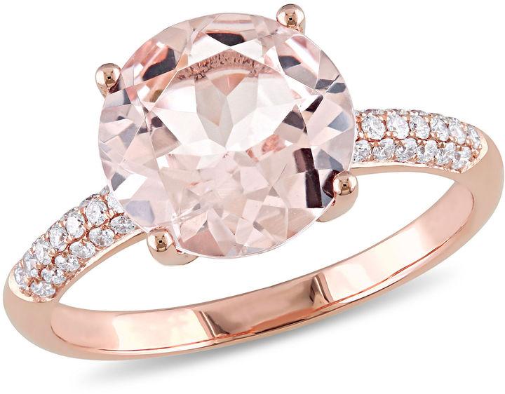 Mariage - MODERN BRIDE Pink Morganite 14K Gold Engagement Ring