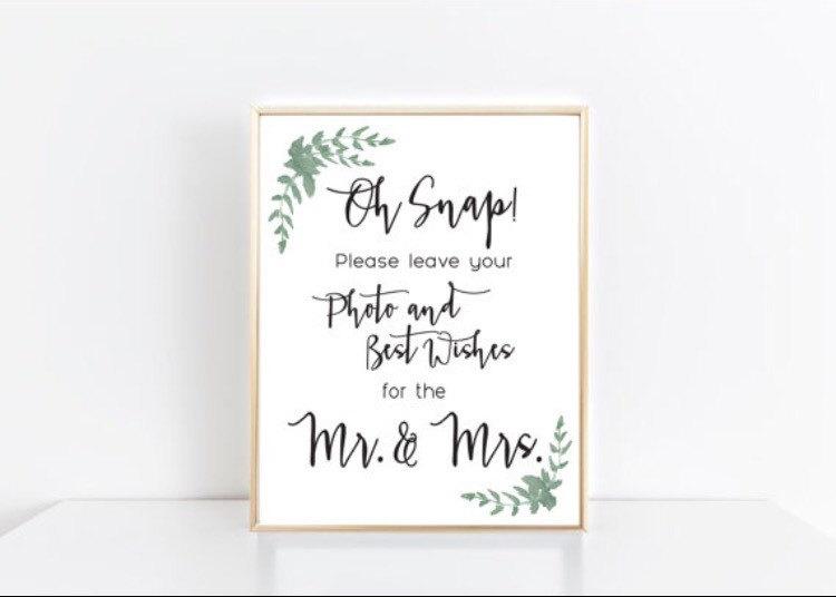 Mariage - Photo Guest Book Sign - 8x10 Digital File - Instant Download