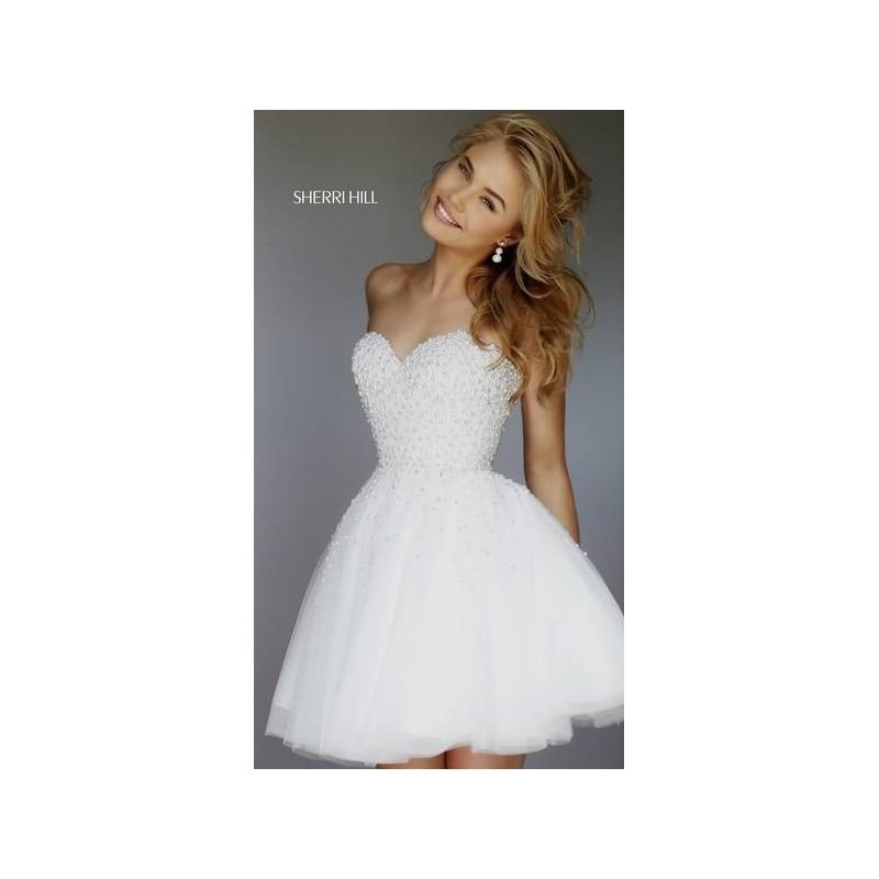 Hochzeit - Sherri Hill 11312 Short Strapless Beaded Prom Dress - Crazy Sale Bridal Dresses
