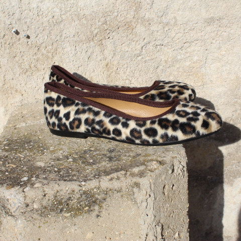 زفاف - Leather shoes womens/ Leopard shoes  leather ballet flats