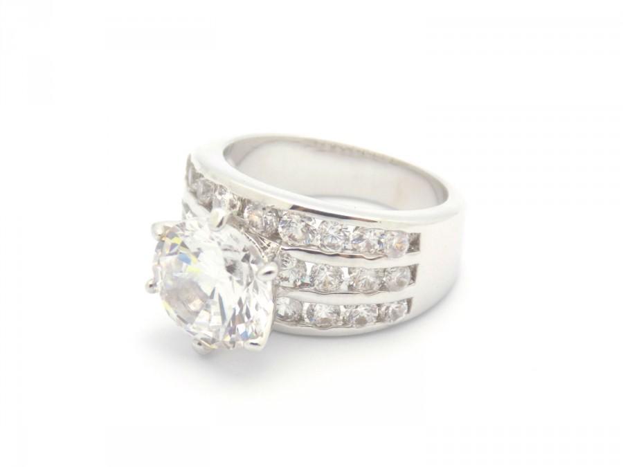 زفاف - Engagement Ring, Solitaire Ring w/ Accents, Bridal Ring, Unique Engagment Ring, Wedding Ring, Statement Ring size 5 6 7 8 9 10 - MC1056291AZ