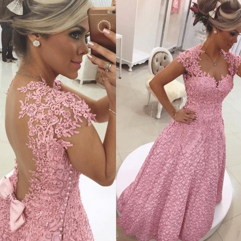 زفاف - Elegant Long Prom Dress - Lilac Sheath Sweetheart with Lace from Dressywomen
