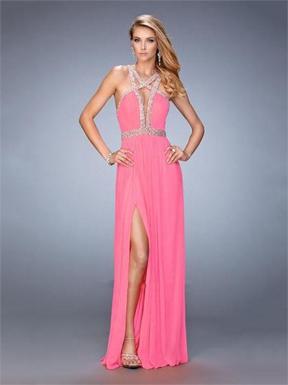 Mariage - Sexy with cutout Neckline beaded with back waist Prom Dress PD3278