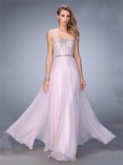 Wedding - Beautiful A-line Sweetheart Beaded Bodice Chiffon Prom Dress PD3276