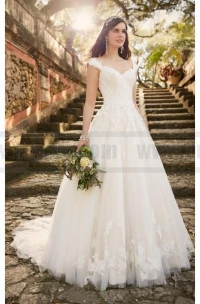 زفاف - Essense of Australia Lace Wedding Dress With Cap Sleeves Style D1919