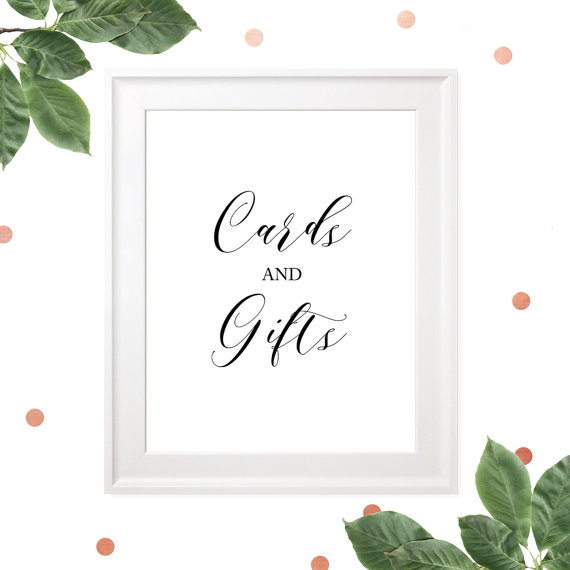 Свадьба - Wedding Cards and Gifts Sign-Printable Calligraphy Bar Sign-Rustic Wedding Decor-DIY Wedding Reception Sign