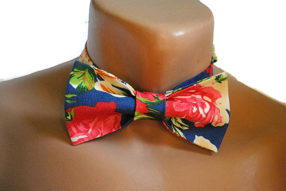 Wedding - blue floral bow tie flower tie men's bow tie wedding bowtie red blossom boss day gift men necktie for groom gift for father men's gift gyuji