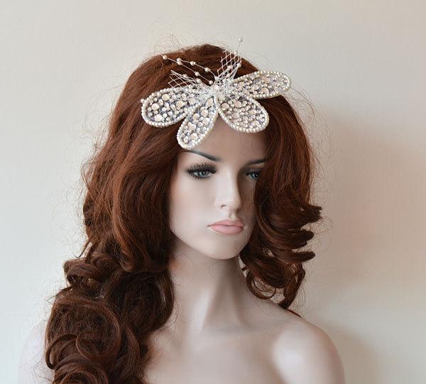 Свадьба - Vintage-İnspired Hairpiece, Unique Wedding Headband, Bridal Headpiece, Wedding  Hair Accessory, Bridal Hair Accessory