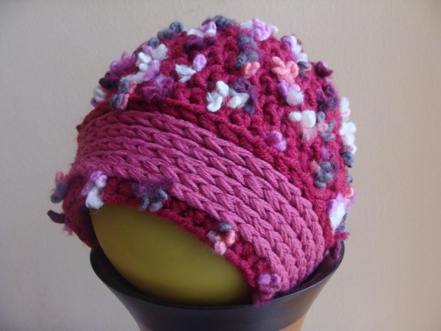 Свадьба - Toddler Girl Hat, Pink Hat, Baby Girl Hat, Baby Girl Gift, Toddler Girl Clothes, Flower Hat, Winter Hat Trendy, Beanie Crochet