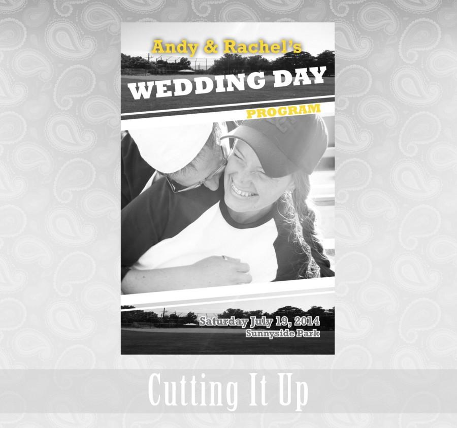 Wedding - Baseball Wedding Program, Baseball Wedding Favor, Softball Wedding Favor, Sports Wedding Theme, Magazine, Photo, Pittsburgh Pirates, MLB