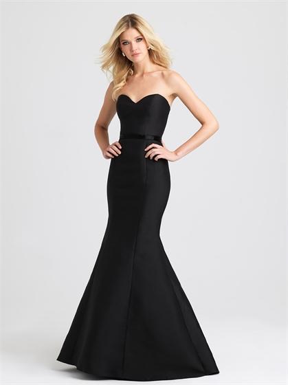 زفاف - Strapless Sweetheart Mermaid Black Satin Prom Dress PD3190
