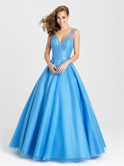 Свадьба - Ball Gown With Beaded Tank Staps and Neckline Tulle Prom Dress PD3195