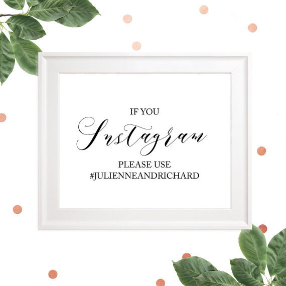 Mariage - Instagram Hashtag Wedding Sign-Wedding Hashtag Sign-Party hashtag sign-Rustic Wedding-Printable Hashtag Sign-Calligraphy Style-