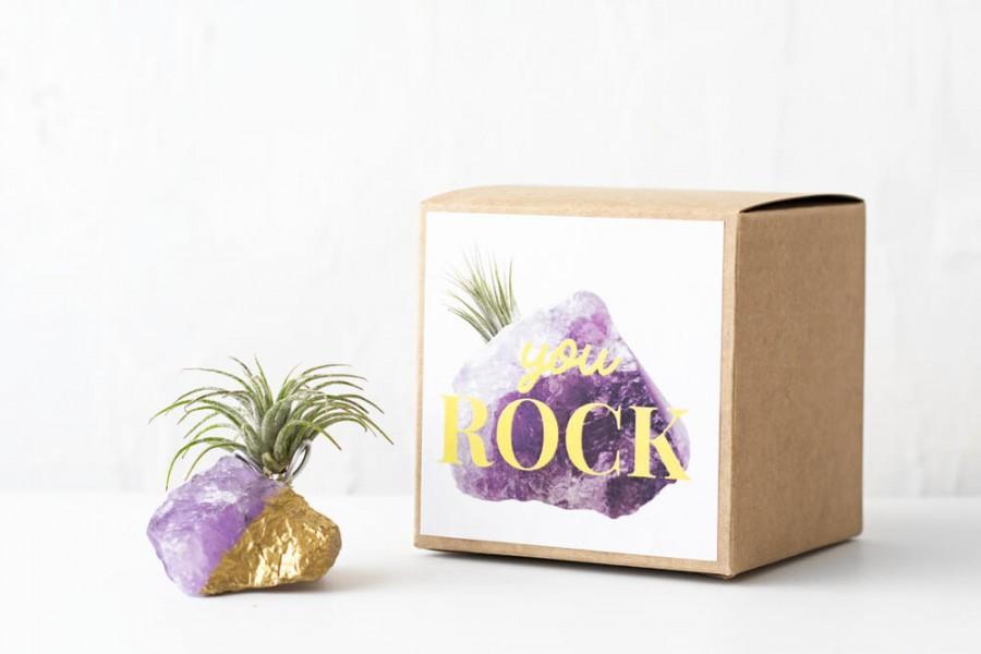 Свадьба - You Rock Thank You Gift, Friend Appreciation Gift, Coworker Gift, Gold Dipped Amethyst, Air Friend, Cute Gift For Boyfriend, Birthday Gift